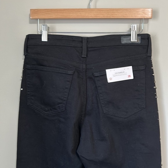 AG Adriano Goldschmied Isabelle High Rise Straight Leg Black Meteor Shower NEW - Picture 11 of 15